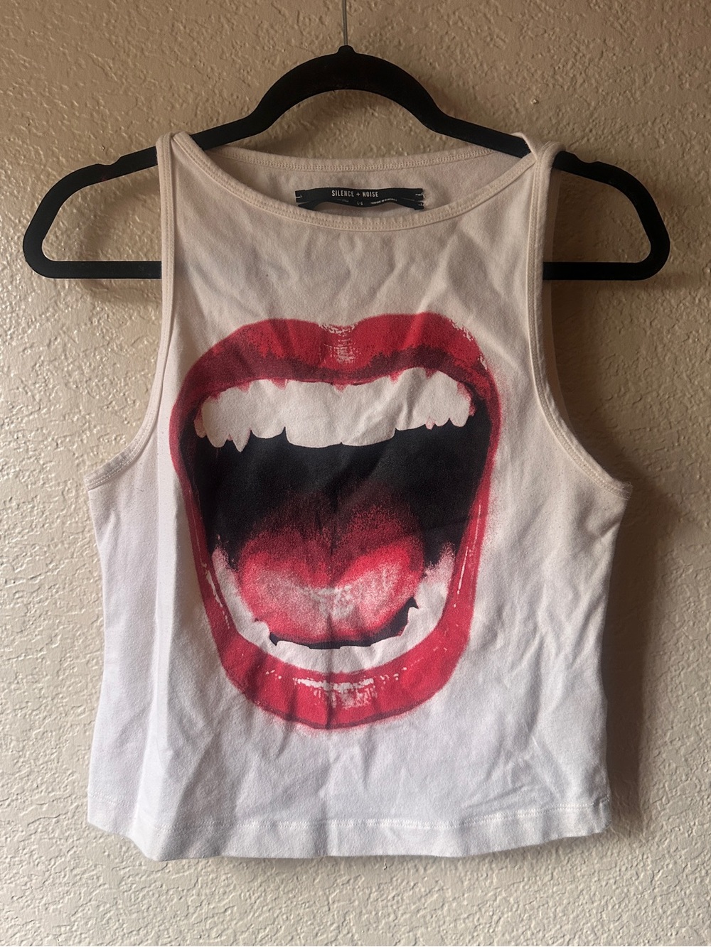 Urban Outfitters Mouth Print Crop Tank